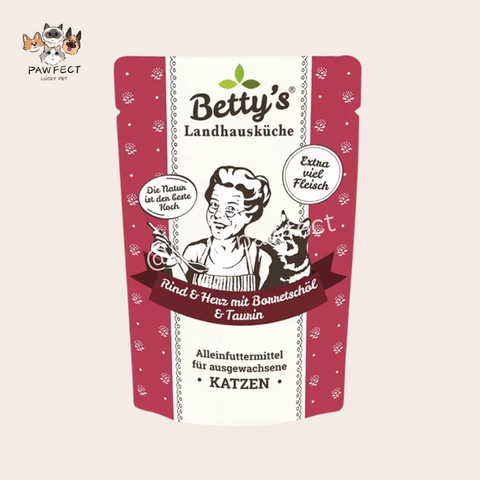 Betty`s Country House Kitchen Fresh Bag Cat-Beef & Heart with Borage Oil 100g