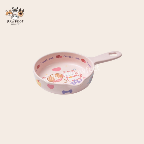 Pan Ceramic Pet Bowl Single Handle