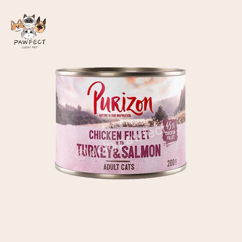 🇩🇪 PURIZON Adult Cat Wet Food - Turkey Salmon 200g