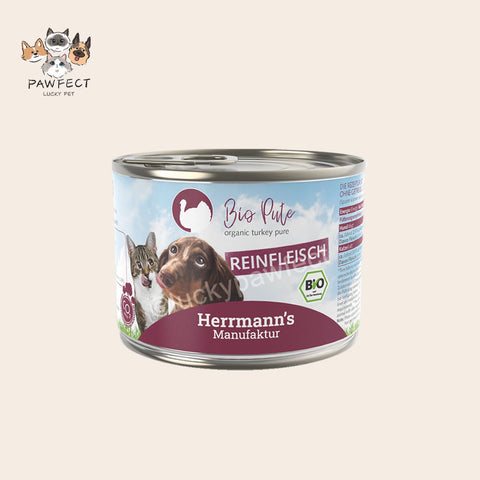 🇩🇪 Herrmanns Pute reinfleisch Pure Meat Organic Turkey for Cats and Dogs 200g