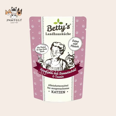 Betty`s Country House Kitchen Fresh Bag Cat-Pure Beef with Borage Oil 100g