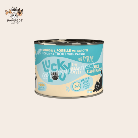 Lucky Lou Lifestage Kitten Poultry & Trout 200g