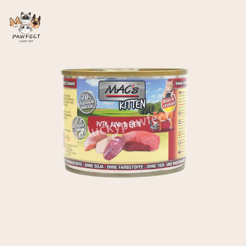 MAC's Kitten Cat Food - Tin-Turkey, Beef and Duck